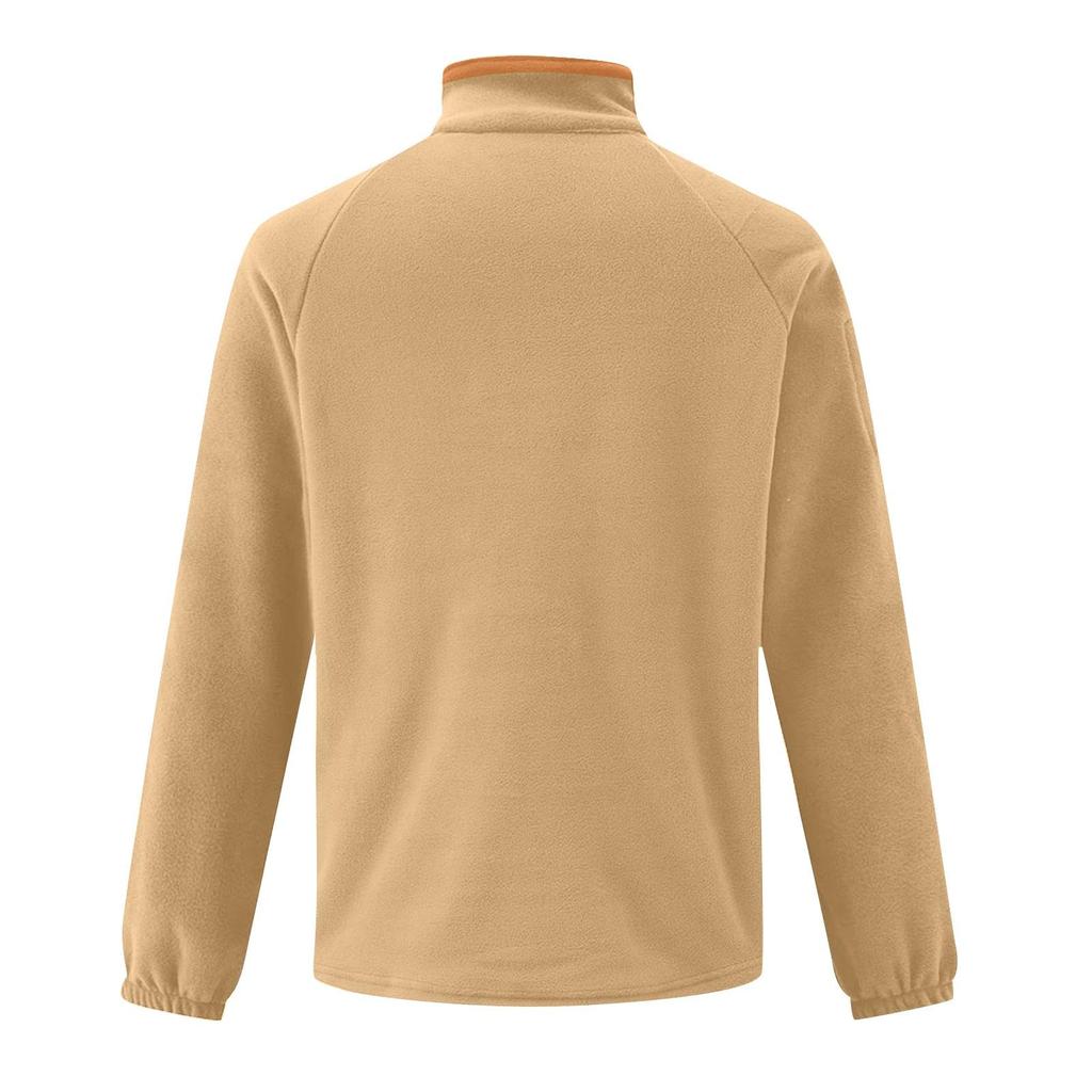 Men's Stand-up Collar Half-zipper Long-sleeved Fleece Top, Arm Trendy Zipper Hoodie Pullover Training Hoodie