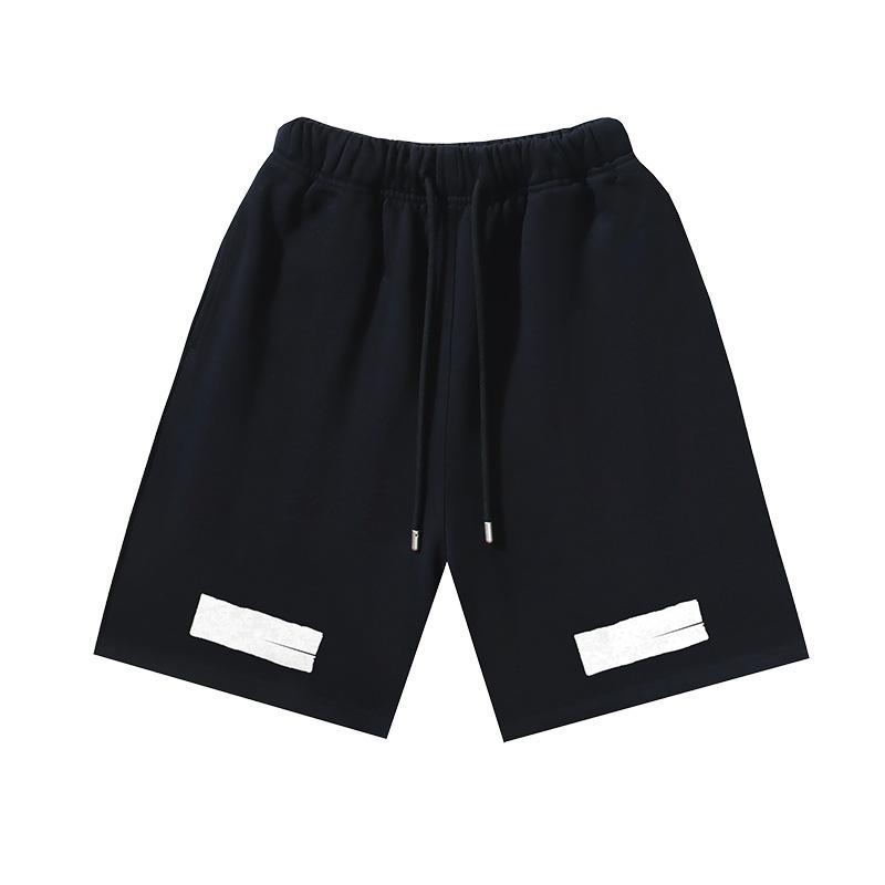 1210 Off-White 2026 Spring/Summer New OW Graffiti Slant Stripe Printed Men's and Women's Casual Loose Shorts