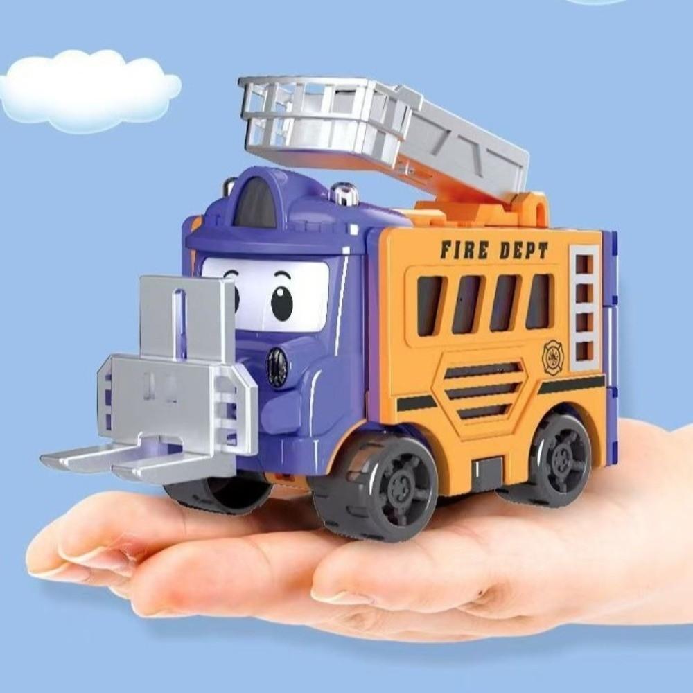Pull Back Inertia Engineering Vehicle Double-Sided Pull Back Trucks Transformable Car Toy Kids