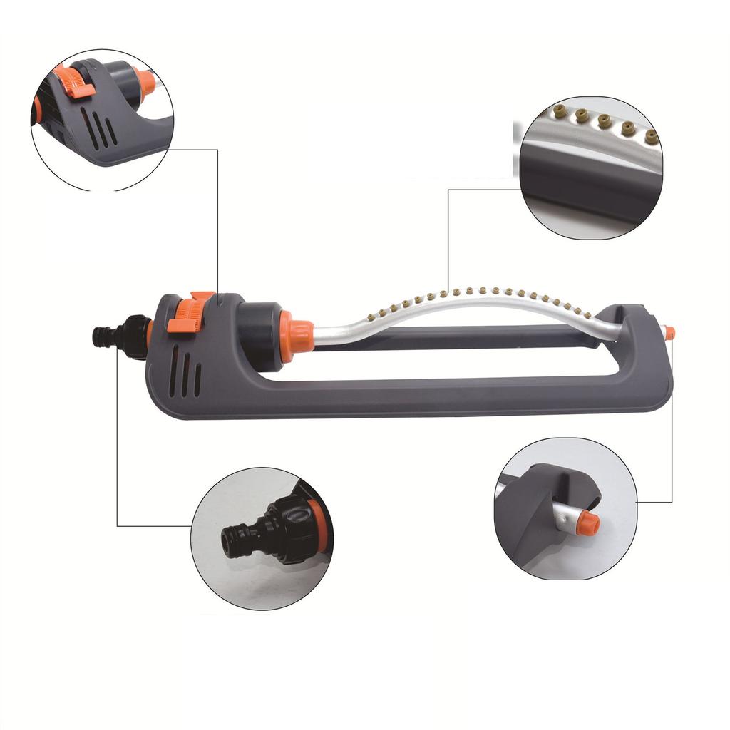 Automatic Oscillating Lawn Sprinkler with 19 Hole Nozzles Garden Water Sprinkler Watering Device for Garden Agricultural