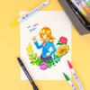 Kuretake RBCN160/22V ZIG Clean Color Real Brush and MANGAKA Pen Set with Small Pouch