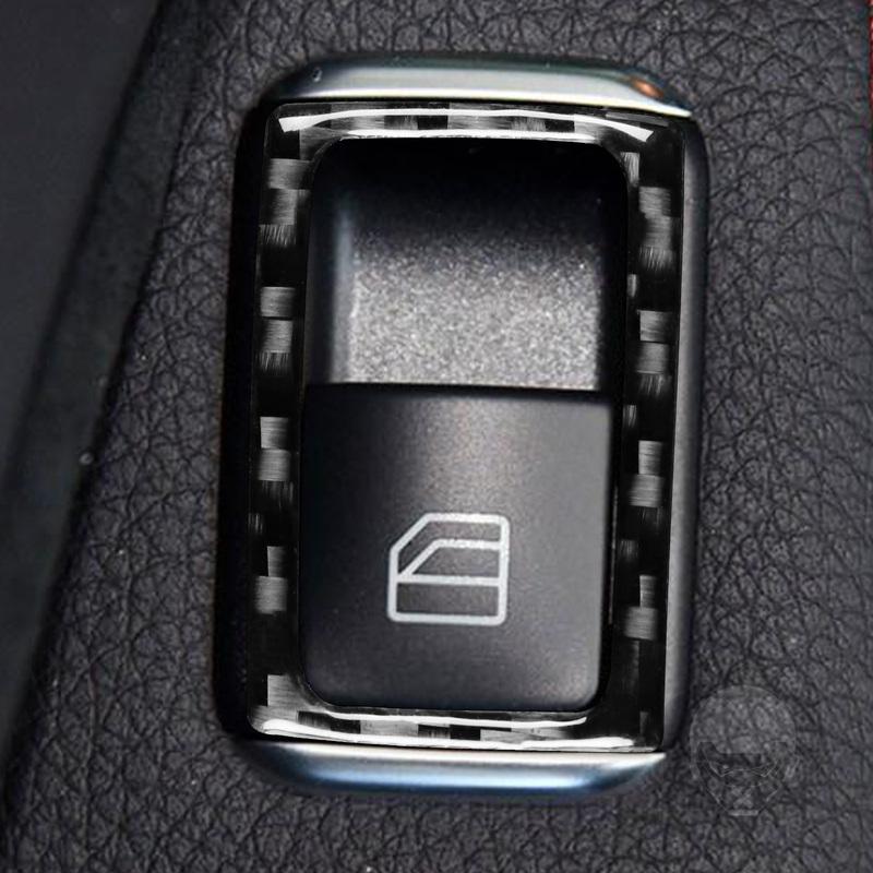 Real Carbon Fiber Car Accessories Window Lift Control Trim Cover Soft Sticker For Mercedes CLA C117 2014-2018 GLA X156 2015-