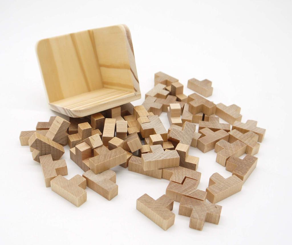 Честный магазин Tetris Cube Puzzle Деревянный пазл Tetris Puzzle Puzzle 3D Puzzle 3D Puzzle Игра-головоломка для взрослых Сложная тренировка мозга 54 элемента Комбинация