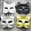 Костюмный реквизит Маска кошки на пол-лица Пластиковая маска на Хэллоуин Забавная маска для косплея Карнавал