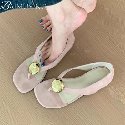 Туфли-лоферы с квадратным носком Женские повседневные шлепанцы с клипсой Летние 2025 Бренд Женские шлепанцы Комфортный дизайн Неглубокие сандалии