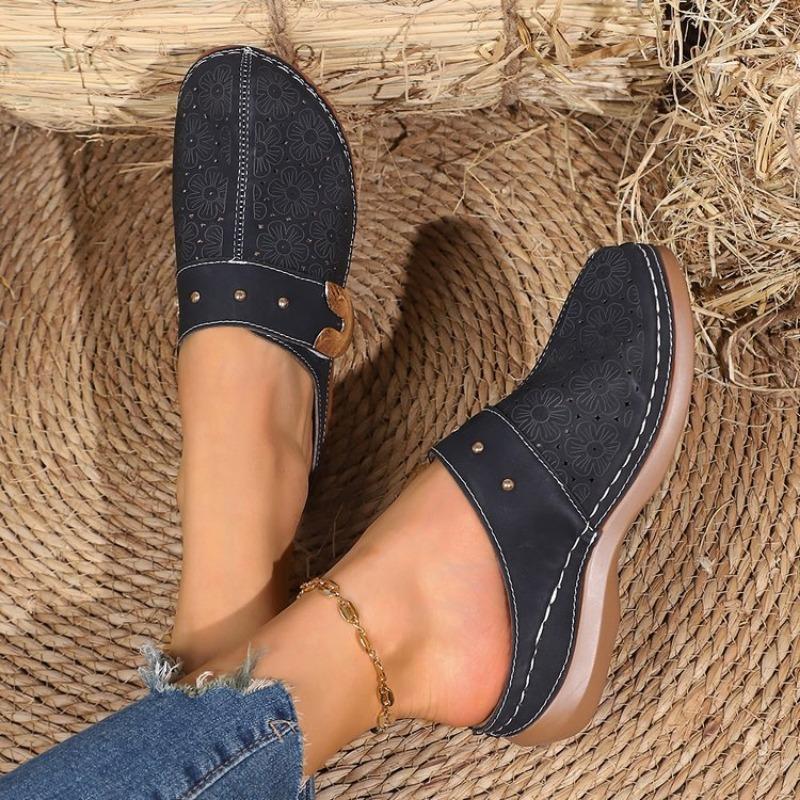 New Baotou Slope Heel Women's Flip-flops In Large Size with High Heels