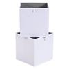 Amazon Basics Foldable Fabric Storage Cubes, White, 27x27x28cm, Set of 6