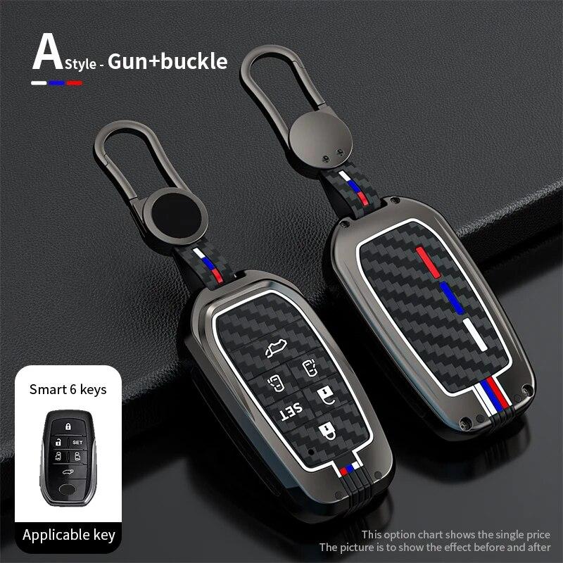 Чехол для автомобильного ключа из цинкового сплава для Toyota RAV4 Highland Coralla Hilux Fortuner Land Cruiser Camry Crown, брелок для ключей, аксессуары