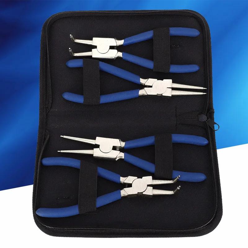 High Strength Snap Ring Pliers Set with Reset Spring Dip Coated Handles for Industrial Use Snap Ring Tool