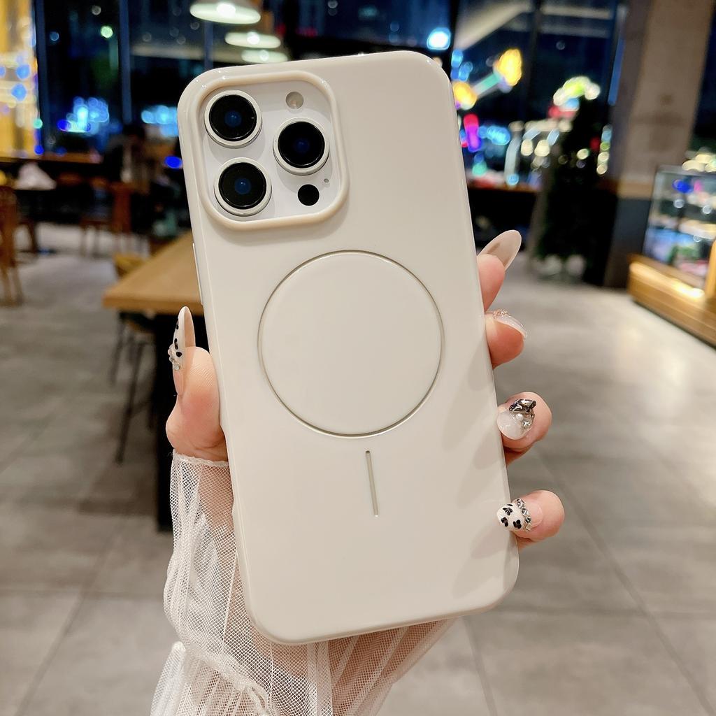 Подходит для чехла для мобильного телефона iPhone16PROMAX, яркий силикон, тонкое кольцо, магнитное крепление, официальный защитный чехол Apple 15.