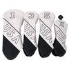 Head Cover Golf Cover Driver Cover Wood Cover Utility UT Cover Set 1 3 5 H USA 4-piece (white)