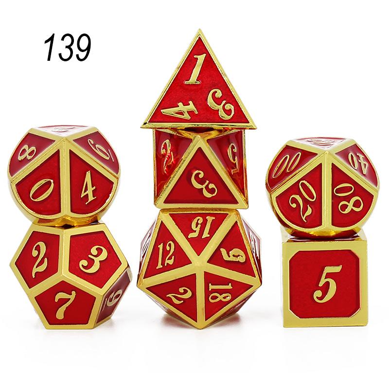 Набор из 7 предметов, набор металлических кубиков D&D, бархатный мешочек D20 D12 D10 D% D8 D6 D4, игральные кости DND, ролевые игры, настольные игры, набор кубиков дадо, металлические игральные кости