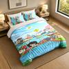Soft Bedding Set Toca Boca Pattern, 1 Duvet Cover plus 2 Pillowcases Stylish Bedroom Home Textile