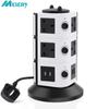 Vertical Power Strip Multiple Surge Protector Extension Socket Individually Switched Plug Outlet USB Charging Station 2m Cable