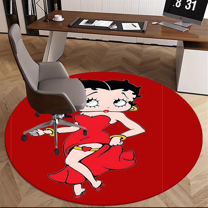 Коврик для стула Betty Boop - Круглый ковер для домашнего декора, офисного использования, гостиной