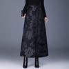 Жаккардовый Хлопок с Набивкой больших размеров Высокая талия винтажный цветочный Весна осень Зима повседневный свободный длинный для женщины юбки женская юбка