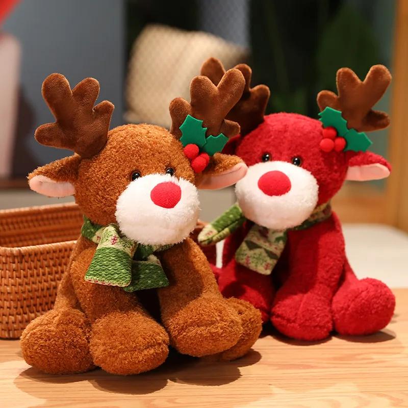 Creative Christmas Moose Doll Super Soft Six-color Deer Plush Toy Holiday Decoration Christmas Gift for Boys and Girls