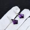 Серьги с аметистовым камнем, старинные серьги из стерлингового серебра 925 пробы, серьги-подвески из серебра в стиле бохо, подарки на день рождения, подарки для нее