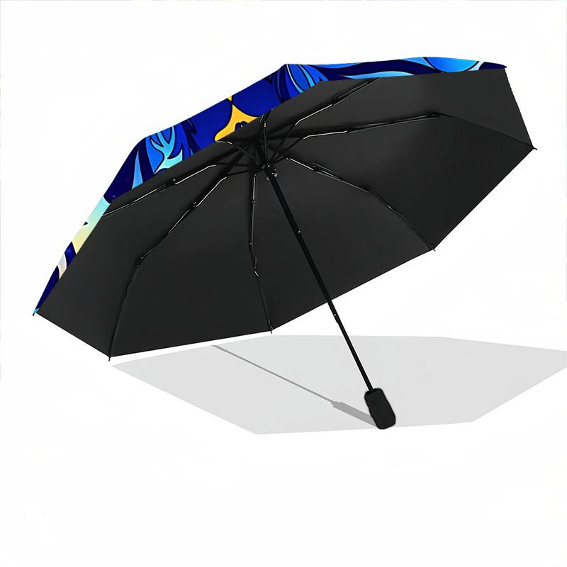 1pc Blue Yellow Flower Mandala Folding Umbrella, Durable, Suitable for Outdoor Activities or Rain, Suitable for Commuting yy251027125