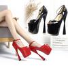20CM High Heel Women's Shoes Summer Sandals Stiletto Pole Dance Shoes Plus Size Peep Toe