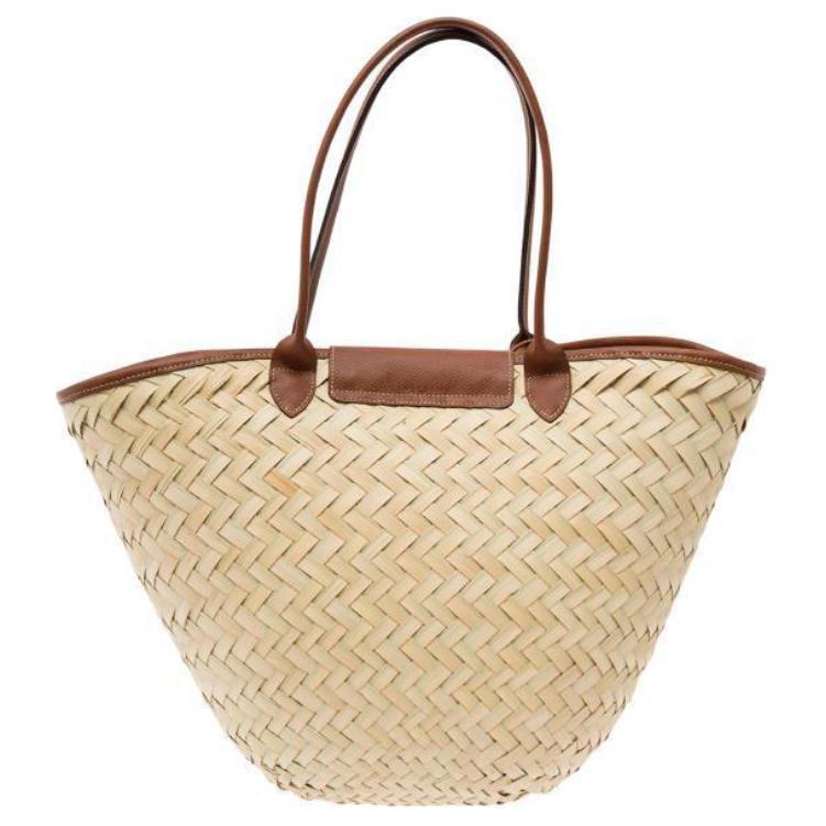 Longchamp Le Panier Pliage Fashion Casual Woven Logo Tote Bag Women handbags Brown 10244HES035