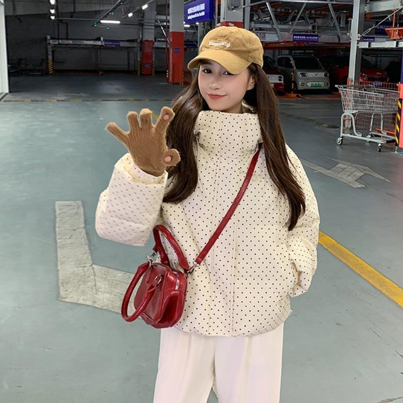 Новая осенне-зимняя короткая хлопковая одежда женская свободная модная с воротником-стойкой утолщенная теплая женская хлопковая куртка прилив