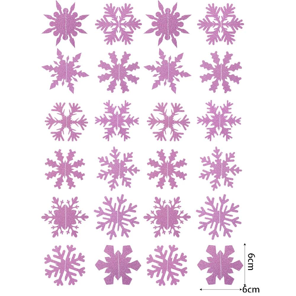 12/120pcs Christmas Fake Snowflake Paper Glitter Snow DIY Craft Hanging Pendant Home Party Xmas Tree Staircase Decoration Supply