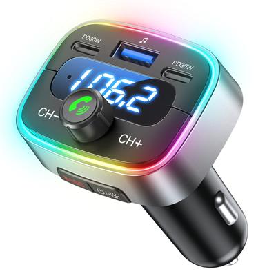 FM-трансмиттер HUNDRUP, Улучшенная модель 2025 года, Новейший в отрасли Bluetooth 5.4, Автомобильный FM-трансмиттер, PD