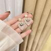 Zirconia Heart Love Earrings Female Light Luxury Design Silver Pin Comfortable Elegant Earrings