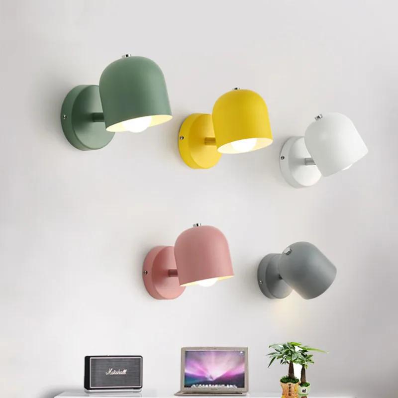 Modern Minimalist Nordic Macaron Restaurant Wall Lamp Study Bedroom Bedside Light Indoor Lighting Hotel Lamp Porch Wall Lights