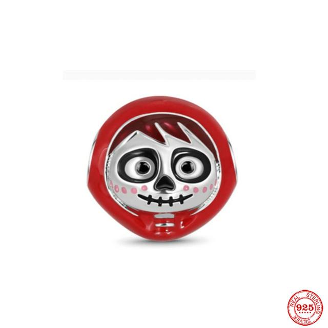 Fashion 925 Silver Charm Skeleton Bead Halloween Easter Pendant Safety Chain Fit Original Fashion Bracelet DIY Women Dangle Gift