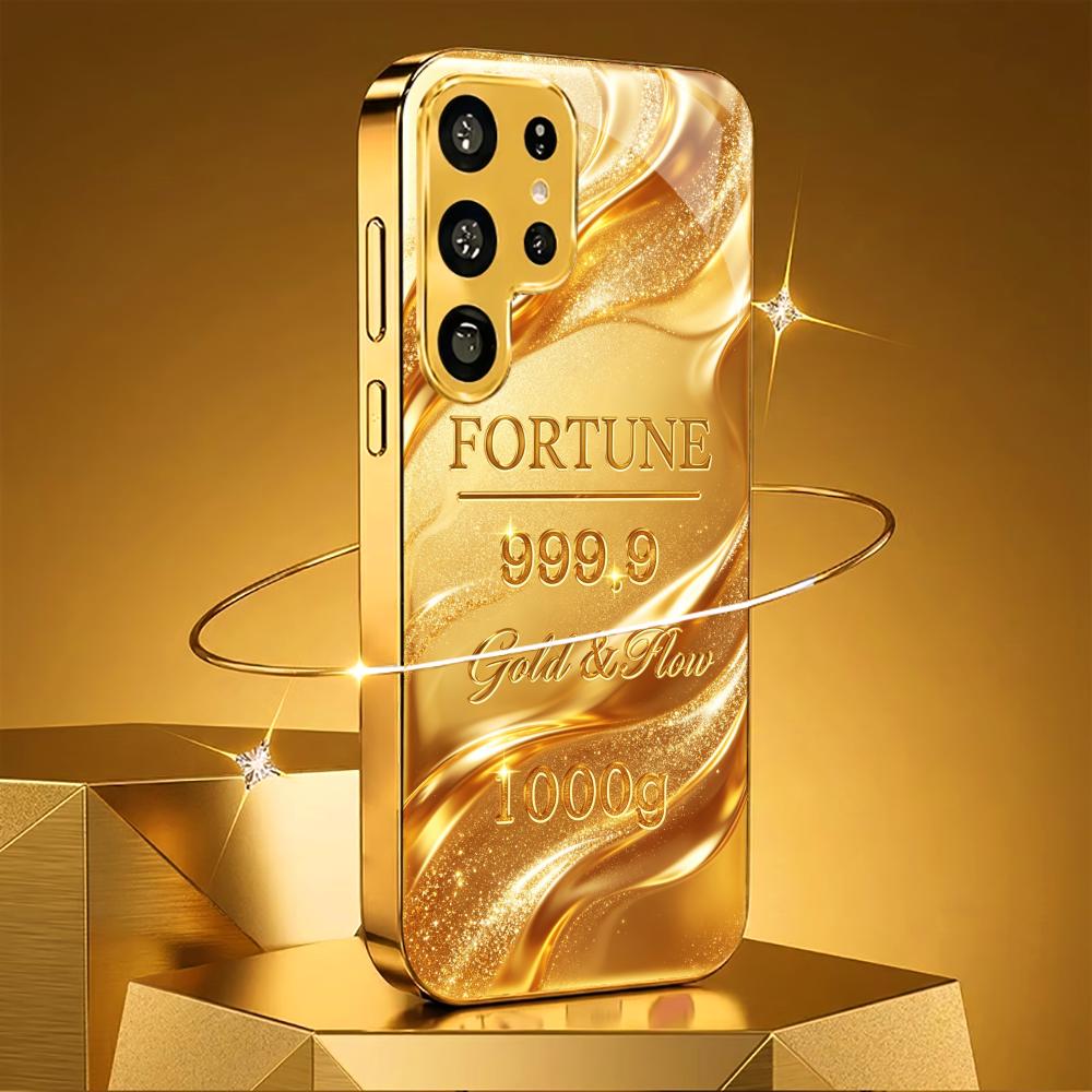 Luxury 1000g Gold Bar Pattern phone case s26 ultra case s25 ultra case glass for Samsung Galaxy S26 S25 S24 S23 S22FE Ultra Plus