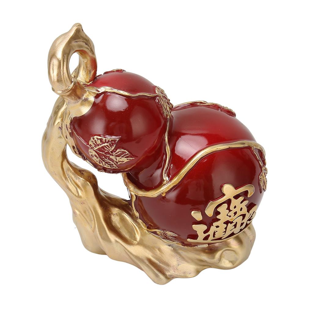 Красная смоляная тыква-статуэтка Богатство Мир Раскрашенная вручную китайская тыква фэн-шуй с противоскользящей накладкой