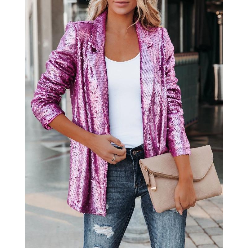 GMXIA Женские винтажные повседневные однотонные принтованные куртки и пальто с длинным рукавом и воротником-поло на весну и осень