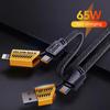 4 в 1 PD 65 Вт 27 Вт USB-кабель Type C с двумя разъемами Lighting Mecha Style для быстрой зарядки USB-кабелем C для iPhone 15 Samsung Xiaomi
