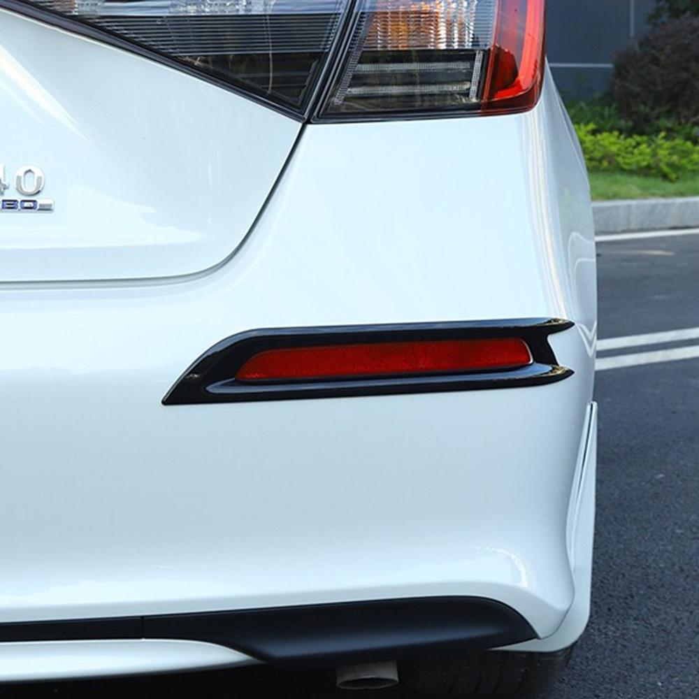 2Pcs Glossy Black Rear Bumper Reflector Cover Trim For Honda Civic 11Th Gen 2022