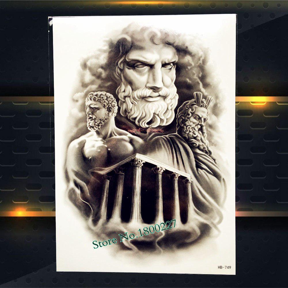 1PC Black Dragon Jurassic Dinosaur Temporary Tattoo Stickers Body Art ARm Waterproof