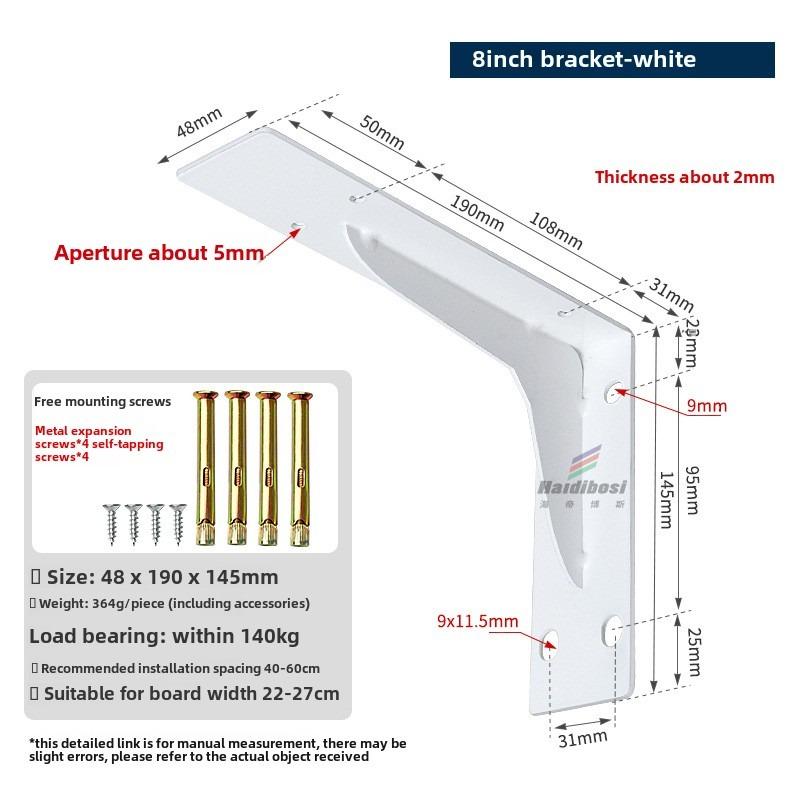 6-18IN Floating Shelf Brackets Heavy Duty Partition Rack Wall Shelf TV Cabinet