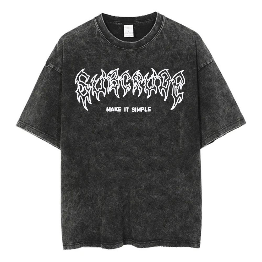 Женская винтажная хлопковая футболка из стираного хлопка, футболки Харадзюку, готическая уличная одежда, мягкие футболки для девушек, свободные модные принтованные топы, унисекс