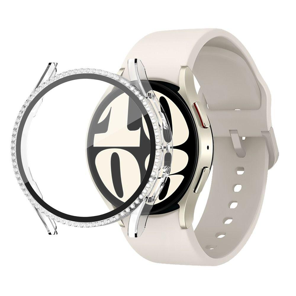 ПК + закаленный алмазный бампер, защитная пленка для экрана для Samsung Galaxy Watch 6, 40 мм, 44 мм, умные часы