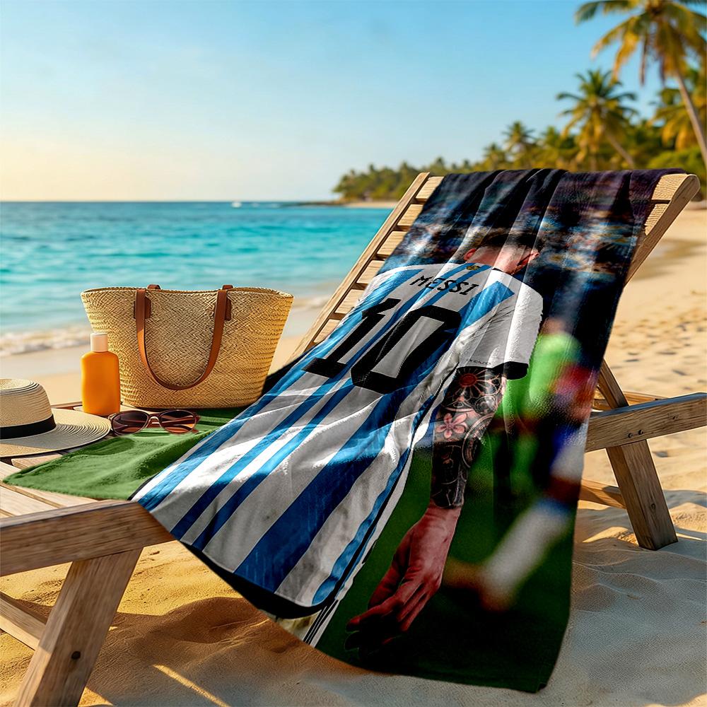 Messi Beach Towel Quick-Dry Soft Microfiber Comfortable Lightweight Perfect for Traveling Yoga Camping and Swimming