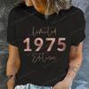 Women's Casual Short Sleeve Crew Neck Top for Summer Spring Limited Edition 1975 Vintage 70th Birthday Letter Print T-Shirts