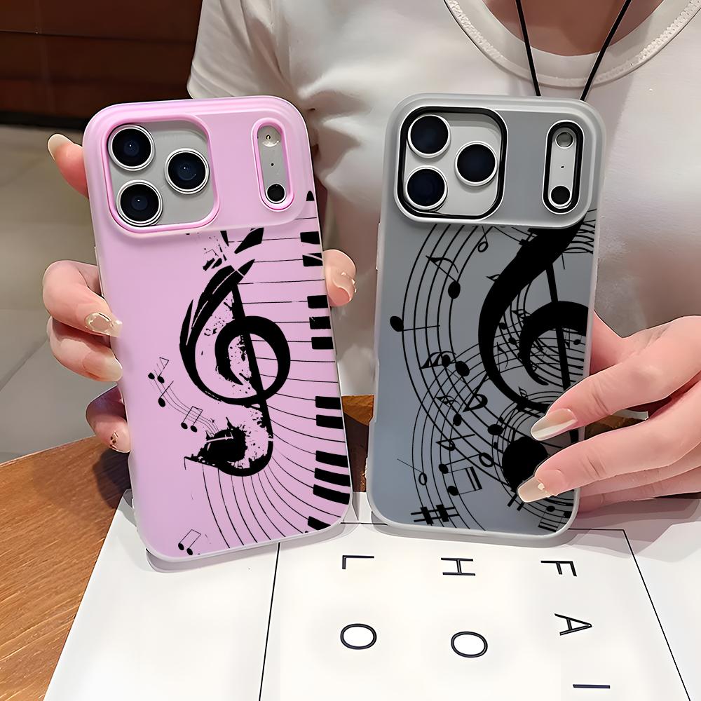 INS Trendy Musical Notes Phone Case For iPhone 17 16 15 14 13 12 11 Pro Max Plus Mini Case Clear Jelly Shockproof Soft Cover