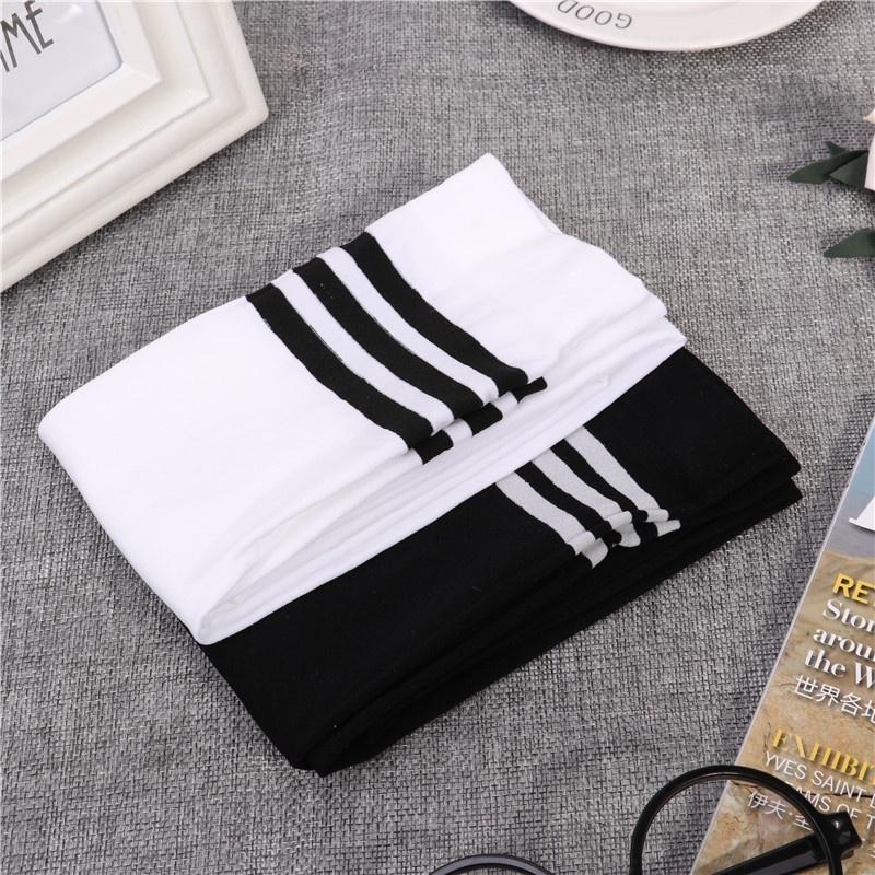 Вязаные полосатые чулки выше колена, женские хлопковые дышащие длинные носки до бедра, длинные ботинки