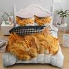 Lovely Pet Cat Cute Kitten Comfortable Duvet Quilt Cover Pillowcase Bedding Set Children Bedroom Decoration Home Textile