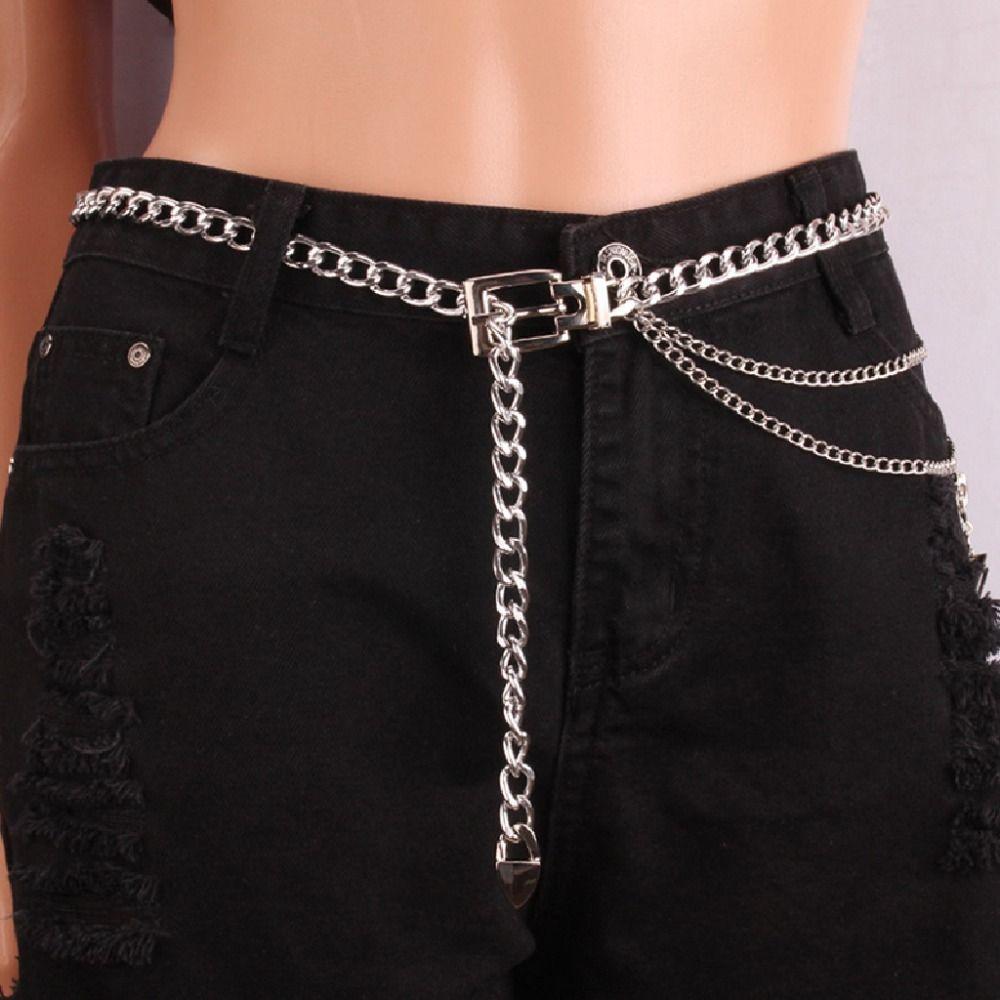 Multilayer Metal Chain Punk Dress Ladies Waist Chain Belt High Quality Waist Chain