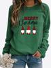 Autumn and Winter Women's Christmas Theme Printing Sweater Round Neck Long Sleeve Casual Sweatshirt Plus Size Top