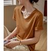 Large Round Neck Pure Cotton T-shirt Women's Summer New Short-sleeved Loose Versatile Bottoming Top
