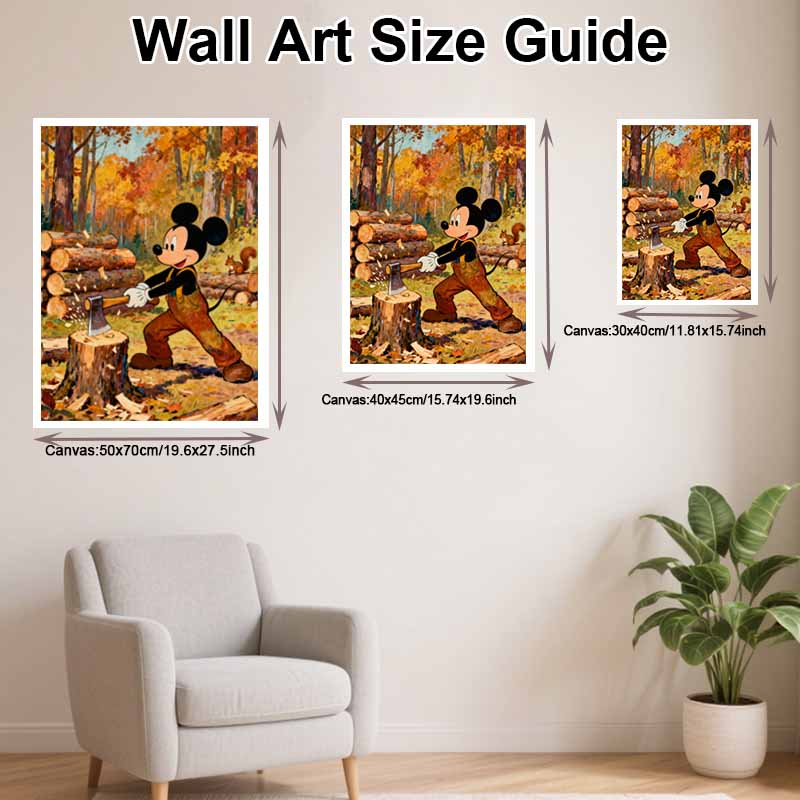 Disney 5D diamond painting set DIY handmade diamond painting art production Mickey chopping wood decorative painting