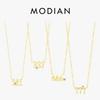 MODIAN Серебряные 925 пробы Простые Цифровые Штабелируемые Модные Ожерелья Золотые Регулируемые Изысканные Подвески Для Женщин Украшения